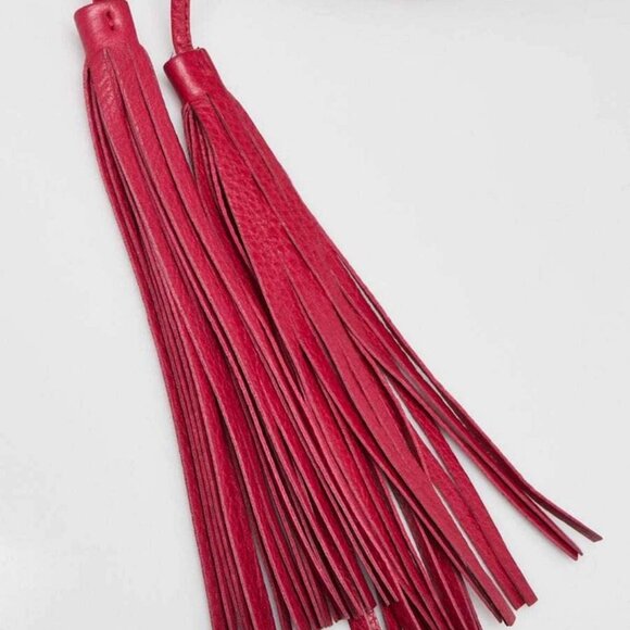 Gucci Dark Pink Pebbled Leather Bamboo Backpack Bag - Picture 7 of 12